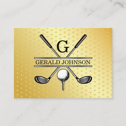 Minimalistische Golf Monogram Design Business Card Visitenkarte (Vorderseite)