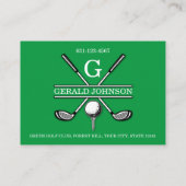 Minimalistische Golf Monogram Design Business Card Visitenkarte (Rückseite)