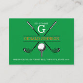 Minimalistische Golf Monogram Design Business Card Visitenkarte (Rückseite)
