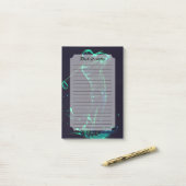 Minimalistische Golfer Green Glow Silhouette Post-it Klebezettel (Auf Schreibtisch)