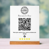 Minimalistische Google-Bewertungen Business Qr-Cod Acrylschild (Neutral)