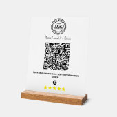 Minimalistische Google-Bewertungen Business Qr-Cod Acrylschild (Winkel)