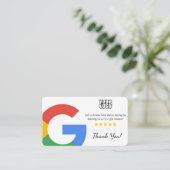 Minimalistische Google-Prüfvorlage mit QR-Code Visitenkarte (Stehend Vorderseite)