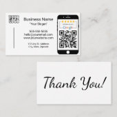 Minimalistische Google Review Business Card Visitenkarte (Vorne/Hinten)