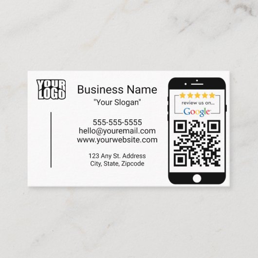 Minimalistische Google Review Business Card Visitenkarte (Vorderseite)