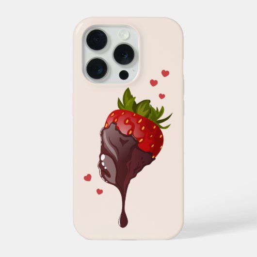 Minimalistische Gourmetschokolade getauchte Erdbee iPhone Hülle (Rückseite)