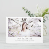 Minimalistische Grad | Einfaches Foto Abschluss Ankündigung (Stehend Vorderseite)
