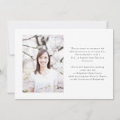 Minimalistische Grad | Einfaches Foto Abschluss Ankündigung (Rückseite)