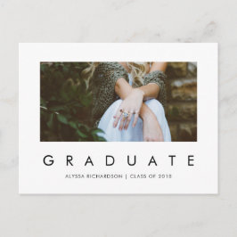 Minimalistische Grad | Foto Graduation Party Einla Einladungspostkarte