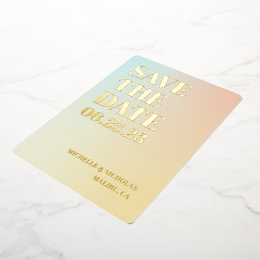 Minimalistische Gradient Save the Date Karte (Gedreht)