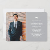 Minimalistische Graduate Foto Graduate Party Einladung (Rückseite)