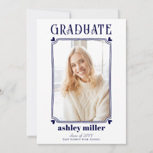 Minimalistische GRADUATE-Klasse des Fotos 2025 Abs Einladung
