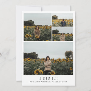 Minimalistische Graduiertenfotografie  Ich habe es Dankeskarte