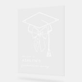 Minimalistische Graduierungskappe mit Bow - Begrüß Acrylschild (Winkel)