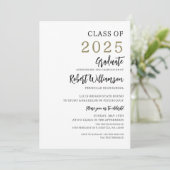 Minimalistische Graduierungspartei Einladung (Stehend Vorderseite)