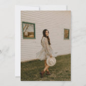 Minimalistische Graduierungspartei Pink Grad Cap Einladung (Rückseite)