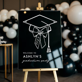 Minimalistische Graduierungspauschale mit Bow-Begr Acrylschild