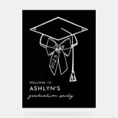 Minimalistische Graduierungspauschale mit Bow-Begr Acrylschild (Vorderseite)