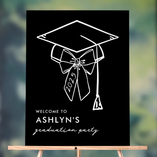 Minimalistische Graduierungspauschale mit Bow-Begr Acrylschild (Neutral)