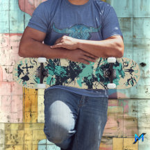 Minimalistische Graffiti mit ozeanischer Farbe und