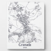 Minimalistische Granada City Map Tabletop Plaque Fotoplatte (Vorderseite)