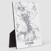 Minimalistische Granada City Map Tabletop Plaque Fotoplatte (Seite)