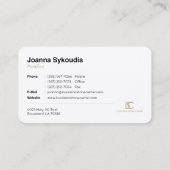 Minimalistische Granit- und Marmorkarte Visitenkarte (Rückseite)