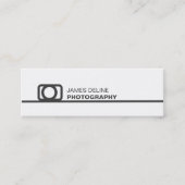 Minimalistische Grau-Linie Ikonfotografie Mini Visitenkarte (Vorderseite)