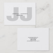 Minimalistische Grau Monogram Einzigartig modern Visitenkarte (Vorne/Hinten)
