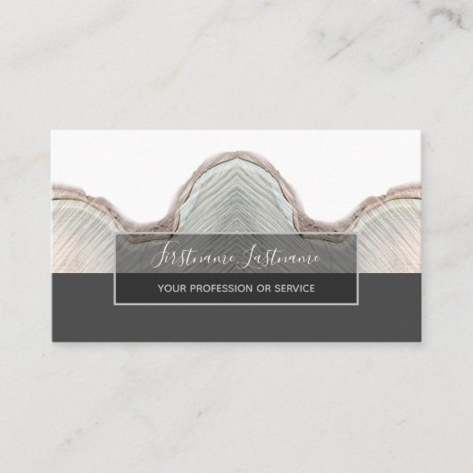 Minimalistische, grau-rechteckige Streifen aus Hol Visitenkarte (Vorderseite)