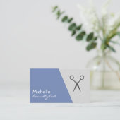 Minimalistische graue blaue geometrische Shears Visitenkarte (Stehend Vorderseite)