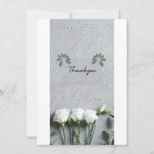 Minimalistische graue Blumen Dankeskarten – Elegan Dankeskarte
