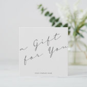 Minimalistische Graue Geschenkgutscheine-Visitenka (Stehend Vorderseite)