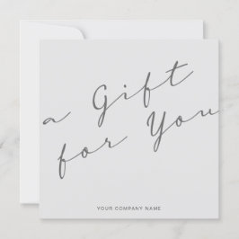 Minimalistische Graue Geschenkgutscheine-Visitenka