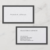 Minimalistische graue Grenze Visitenkarte (Vorne/Hinten)