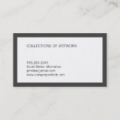 Minimalistische graue Grenze Visitenkarte (Rückseite)
