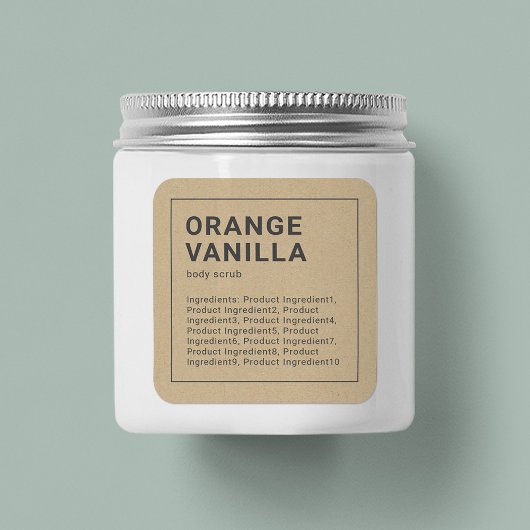 Minimalistische graue Grenzstoffe - Kraft-Label Quadratischer Aufkleber