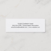 Minimalistische graue Imitate Textur Leinwand Mini Visitenkarte (Rückseite)