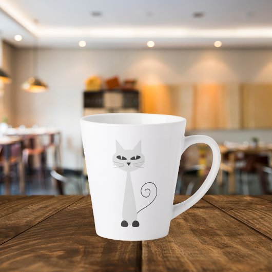 Minimalistische graue Katze Milchtasse