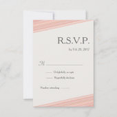 Minimalistische graue Korallenpfirsichstreifen uAw Einladung (Vorderseite)