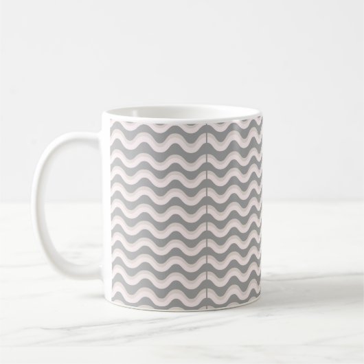 Minimalistische graue Linie Gemustert Kaffeetasse (Links)