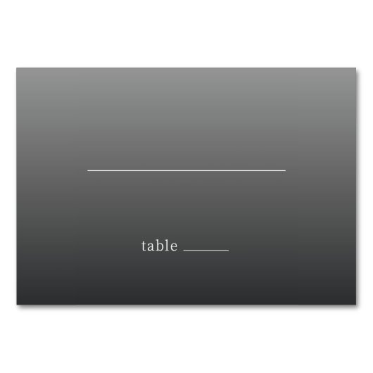 Minimalistische graue Linien-Tabelle Tischnummer (Vorderseite)