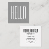 Minimalistische, graue, moderne Visitenkarte (Vorne/Hinten)