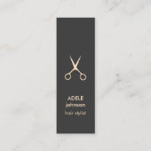Minimalistische graue Pastelschere Haarstylistin Mini Visitenkarte (Vorderseite)