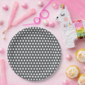 Minimalistische graue Polka-Punkte Pappteller (Party)