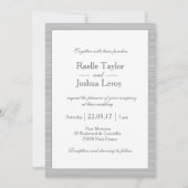 Minimalistische, graue Streifen Einladung (Vorderseite)