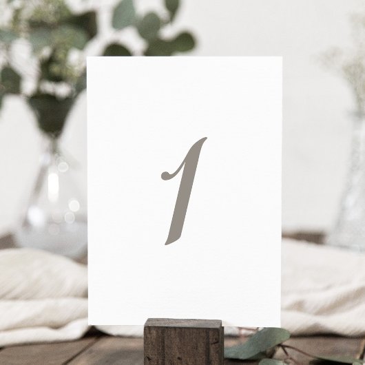 Minimalistische graue Tischnummer