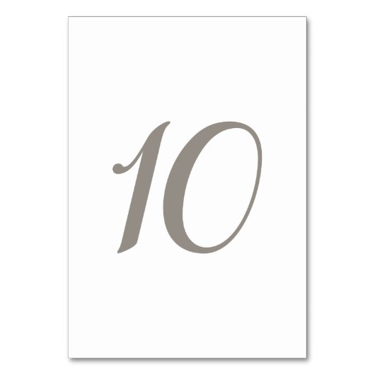 Minimalistische graue Tischnummer 10 (Vorderseite)