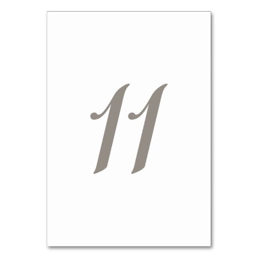 Minimalistische graue Tischnummer 11 (Vorderseite)