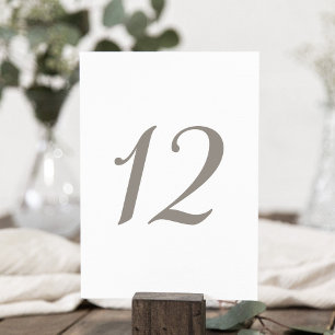 Minimalistische graue Tischnummer 12